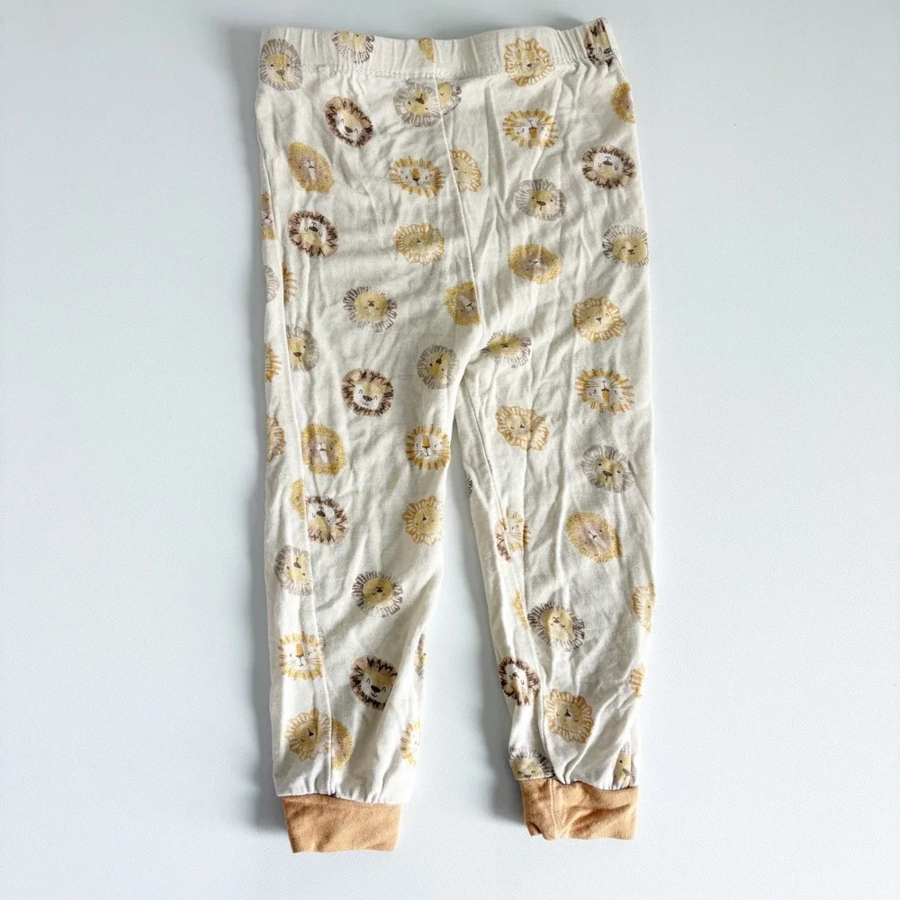 Milkberry Baby Lion Animal Print Neutral Safari Bamboo Pajama Set Size‎ 12M